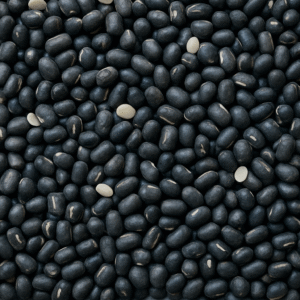 Close-up of premium whole black gram (whole urad) seeds used for Indian cuisine and export
