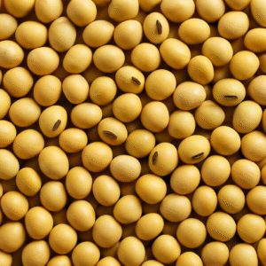 Close-up image of high-quality yellow soybeans – non-GMO and organically grown in India for export